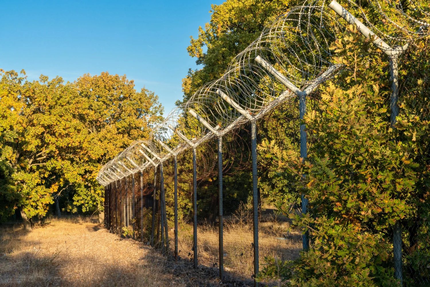 Border fence erected to prevent illegal immigrants entering Bulgaria from Turkey